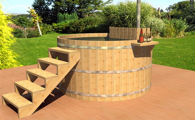 Ciubar (Hot Tub) din lemn pentru baie