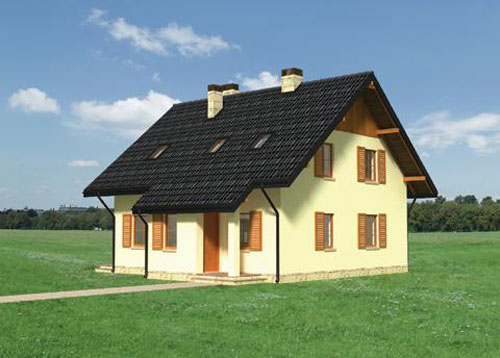 Fatada posterioara casa din lemn Model PCL-11