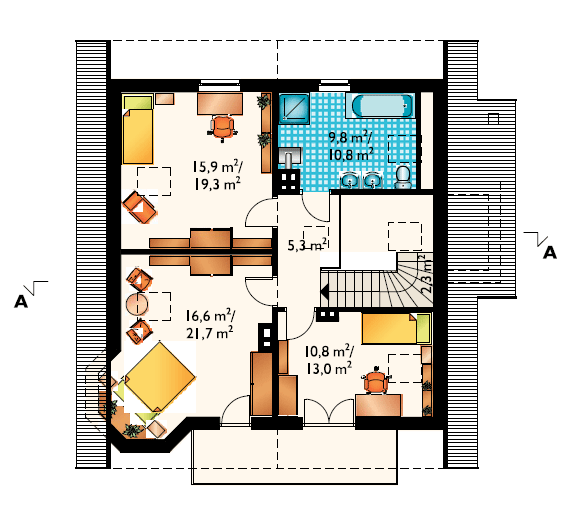 Plan mansarda Casa PCL-11